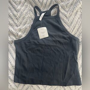 Fabletics Black Tank Top Fitted Style High Neck